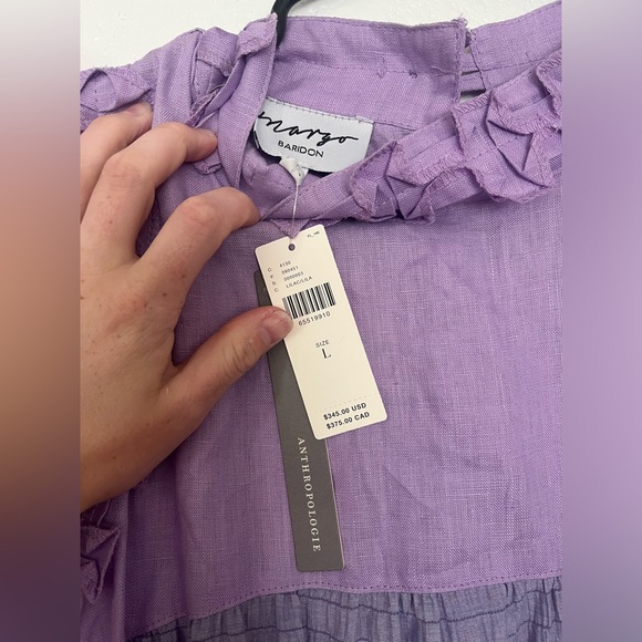 Margo Baridon Tiered Purple Ruffle Dress - Picture 4 of 7